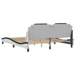vidaXL Cadru de pat cu tăblie alb și negru 180x200cm piele artificială