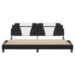 vidaXL Cadru de pat cu tăblie negru și alb 200x200cm piele artificială