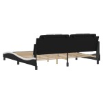 vidaXL Cadru de pat cu tăblie negru și alb 200x200cm piele artificială