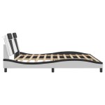 vidaXL Cadru de pat cu tăblie alb și negru 200x200cm piele artificială
