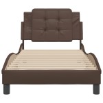 vidaXL Cadru de pat cu tăblie, maro, 80x200 cm, piele ecologică