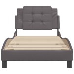 vidaXL Cadru de pat cu tăblie, gri, 80x200 cm, piele ecologică vidaXL Cadru de pat cu tăblie, gri, 80x200 cm, piele ecologică