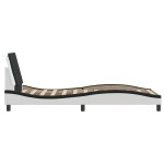 vidaXL Cadru de pat cu tăblie alb și negru, 80x200 cm, piele ecologică