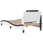 vidaXL Cadru de pat cu tăblie alb și negru, 80x200 cm, piele ecologică
