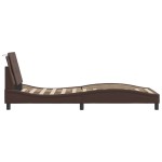 vidaXL Cadru de pat cu tăblie, maro, 90x190 cm, piele ecologică