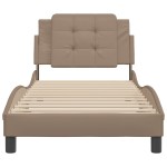vidaXL Cadru de pat cu tăblie, cappuccino, 90x190 cm, piele ecologică vidaXL Cadru de pat cu tăblie, cappuccino, 90x190 cm, piele ecologică