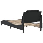 vidaXL Cadru de pat cu tăblie, negru, 90x200 cm, piele ecologică vidaXL Cadru de pat cu tăblie, negru, 90x200 cm, piele ecologică