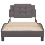 vidaXL Cadru de pat cu tăblie, gri, 90x200 cm, piele ecologică vidaXL Cadru de pat cu tăblie, gri, 90x200 cm, piele ecologică