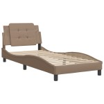 vidaXL Cadru de pat cu tăblie, cappuccino, 90x200 cm, piele ecologică vidaXL Cadru de pat cu tăblie, cappuccino, 90x200 cm, piele ecologică