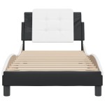vidaXL Cadru de pat cu tăblie, negru și alb, 90x200 cm piele ecologică vidaXL Cadru de pat cu tăblie, negru și alb, 90x200 cm piele ecologică