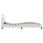 vidaXL Cadru de pat cu tăblie, alb, 100x200 cm, piele ecologică vidaXL Cadru de pat cu tăblie, alb, 100x200 cm, piele ecologică