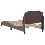 vidaXL Cadru de pat cu tăblie, maro, 100x200 cm, piele ecologică