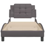 vidaXL Cadru de pat cu tăblie, gri, 100x200 cm, piele ecologică vidaXL Cadru de pat cu tăblie, gri, 100x200 cm, piele ecologică