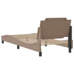 vidaXL Cadru de pat cu tăblie, cappuccino, 100x200 cm, piele ecologică vidaXL Cadru de pat cu tăblie, cappuccino, 100x200 cm, piele ecologică