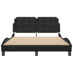 vidaXL Cadru de pat cu tăblie, negru, 120x200 cm, piele ecologică vidaXL Cadru de pat cu tăblie, negru, 120x200 cm, piele ecologică