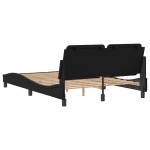 vidaXL Cadru de pat cu tăblie, negru, 120x200 cm, piele ecologică vidaXL Cadru de pat cu tăblie, negru, 120x200 cm, piele ecologică