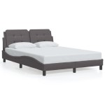 vidaXL Cadru de pat cu tăblie, gri, 120x200 cm, piele ecologică vidaXL Cadru de pat cu tăblie, gri, 120x200 cm, piele ecologică