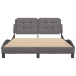 vidaXL Cadru de pat cu tăblie, gri, 120x200 cm, piele ecologică vidaXL Cadru de pat cu tăblie, gri, 120x200 cm, piele ecologică