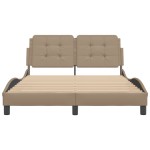 vidaXL Cadru de pat cu tăblie, cappuccino, 120x200 cm, piele ecologică vidaXL Cadru de pat cu tăblie, cappuccino, 120x200 cm, piele ecologică