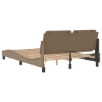 vidaXL Cadru de pat cu tăblie, cappuccino, 120x200 cm, piele ecologică vidaXL Cadru de pat cu tăblie, cappuccino, 120x200 cm, piele ecologică