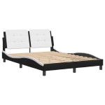 vidaXL Cadru de pat cu tăblie, negru/alb, 120x200 cm, piele ecologică vidaXL Cadru de pat cu tăblie, negru/alb, 120x200 cm, piele ecologică