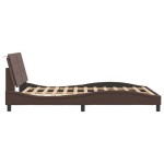 vidaXL Cadru de pat cu tăblie, maro, 140x190 cm, piele ecologică vidaXL Cadru de pat cu tăblie, maro, 140x190 cm, piele ecologică