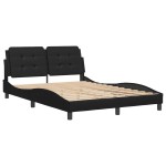 vidaXL Cadru de pat cu tăblie, negru, 140x200 cm, piele ecologică vidaXL Cadru de pat cu tăblie, negru, 140x200 cm, piele ecologică