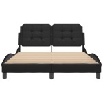 vidaXL Cadru de pat cu tăblie, negru, 140x200 cm, piele ecologică vidaXL Cadru de pat cu tăblie, negru, 140x200 cm, piele ecologică