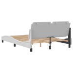 vidaXL Cadru de pat cu tăblie, alb, 140x200 cm, piele ecologică vidaXL Cadru de pat cu tăblie, alb, 140x200 cm, piele ecologică