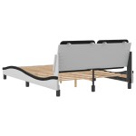 vidaXL Cadru de pat cu tăblie, alb/negru, 140x200 cm, piele ecologică vidaXL Cadru de pat cu tăblie, alb/negru, 140x200 cm, piele ecologică