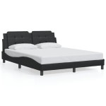 vidaXL Cadru de pat cu tăblie, negru, 160x200 cm, piele ecologică vidaXL Cadru de pat cu tăblie, negru, 160x200 cm, piele ecologică