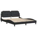 vidaXL Cadru de pat cu tăblie, negru, 160x200 cm, piele ecologică vidaXL Cadru de pat cu tăblie, negru, 160x200 cm, piele ecologică
