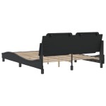 vidaXL Cadru de pat cu tăblie, negru, 160x200 cm, piele ecologică vidaXL Cadru de pat cu tăblie, negru, 160x200 cm, piele ecologică