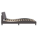 vidaXL Cadru de pat cu tăblie, gri, 160x200 cm, piele ecologică vidaXL Cadru de pat cu tăblie, gri, 160x200 cm, piele ecologică