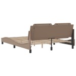 vidaXL Cadru de pat cu tăblie, cappuccino, 160x200 cm, piele ecologică