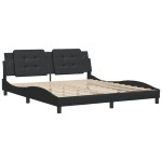 vidaXL Cadru de pat cu tăblie, negru, 180x200 cm, piele ecologică vidaXL Cadru de pat cu tăblie, negru, 180x200 cm, piele ecologică