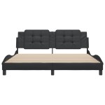 vidaXL Cadru de pat cu tăblie, negru, 180x200 cm, piele ecologică vidaXL Cadru de pat cu tăblie, negru, 180x200 cm, piele ecologică
