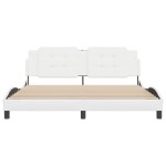 vidaXL Cadru de pat cu tăblie, alb, 180x200 cm, piele ecologică vidaXL Cadru de pat cu tăblie, alb, 180x200 cm, piele ecologică