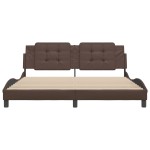 vidaXL Cadru de pat cu tăblie, maro, 180x200 cm, piele ecologică