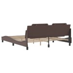 vidaXL Cadru de pat cu tăblie, maro, 180x200 cm, piele ecologică