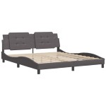 vidaXL Cadru de pat cu tăblie, gri, 180x200 cm, piele ecologică vidaXL Cadru de pat cu tăblie, gri, 180x200 cm, piele ecologică