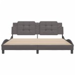vidaXL Cadru de pat cu tăblie, gri, 180x200 cm, piele ecologică vidaXL Cadru de pat cu tăblie, gri, 180x200 cm, piele ecologică