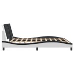 vidaXL Cadru de pat cu tăblie alb și negru 180x200cm piele artificială vidaXL Cadru de pat cu tăblie alb și negru 180x200cm piele artificială