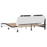 vidaXL Cadru de pat cu tăblie alb și negru 180x200cm piele artificială vidaXL Cadru de pat cu tăblie alb și negru 180x200cm piele artificială