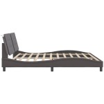 vidaXL Cadru de pat cu tăblie, gri, 200x200 cm, piele ecologică vidaXL Cadru de pat cu tăblie, gri, 200x200 cm, piele ecologică