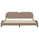 vidaXL Cadru de pat cu tăblie, cappuccino, 200x200 cm, piele ecologică vidaXL Cadru de pat cu tăblie, cappuccino, 200x200 cm, piele ecologică