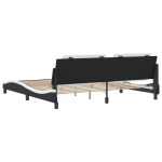 vidaXL Cadru de pat cu tăblie negru și alb 200x200cm piele artificială