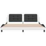 vidaXL Cadru de pat cu tăblie alb și negru 200x200cm piele artificială