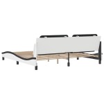 vidaXL Cadru de pat cu tăblie alb și negru 200x200cm piele artificială
