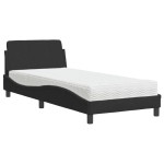 vidaXL Pat cu saltea, negru, 80x200 cm, catifea